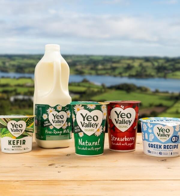 A range of Yeo Valley products with Yeokens